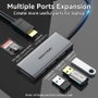 Vention TOOHB Docking USB Tipo-C con HDMI 4K, 3xUSB y Lector de Tarjetas, Gris